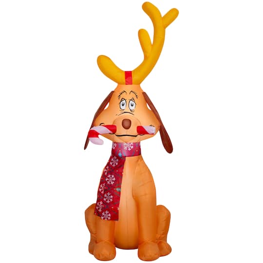 5ft. Airblown® Inflatable Dr. Seuss™ Max with Candy Cane Christmas Light Scene